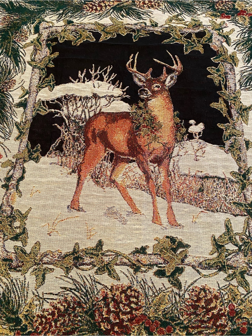 Goodwin Weavers The Edith Collection Christmas Deer Holiday Throw Blanket - Picture 3 of 6